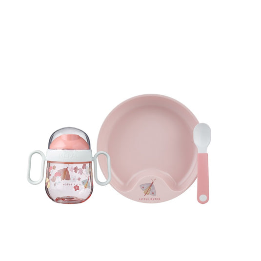 Mepal servies little dutch flowers and butterflies 3-delig roze