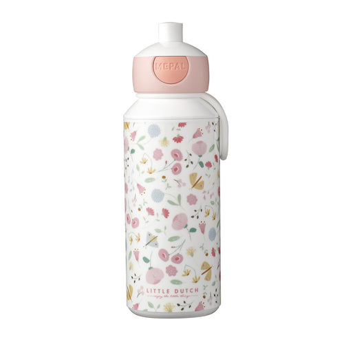 Mepal campus pop-up drinkfles little dutch flowers and butterflies 400 ml roze wit