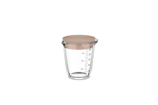Mepal glas maatbeker chef it 500ml met deksel - chalk