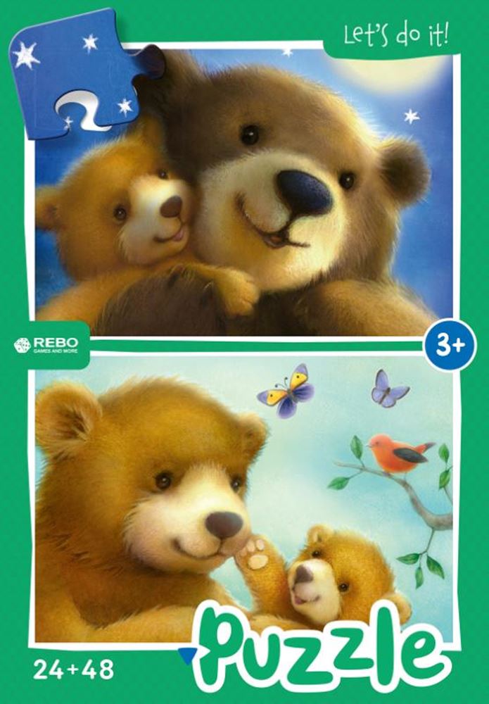 Load image into Gallery viewer, Rebo legpuzzel 24 + 48 stukjes - bear fa
