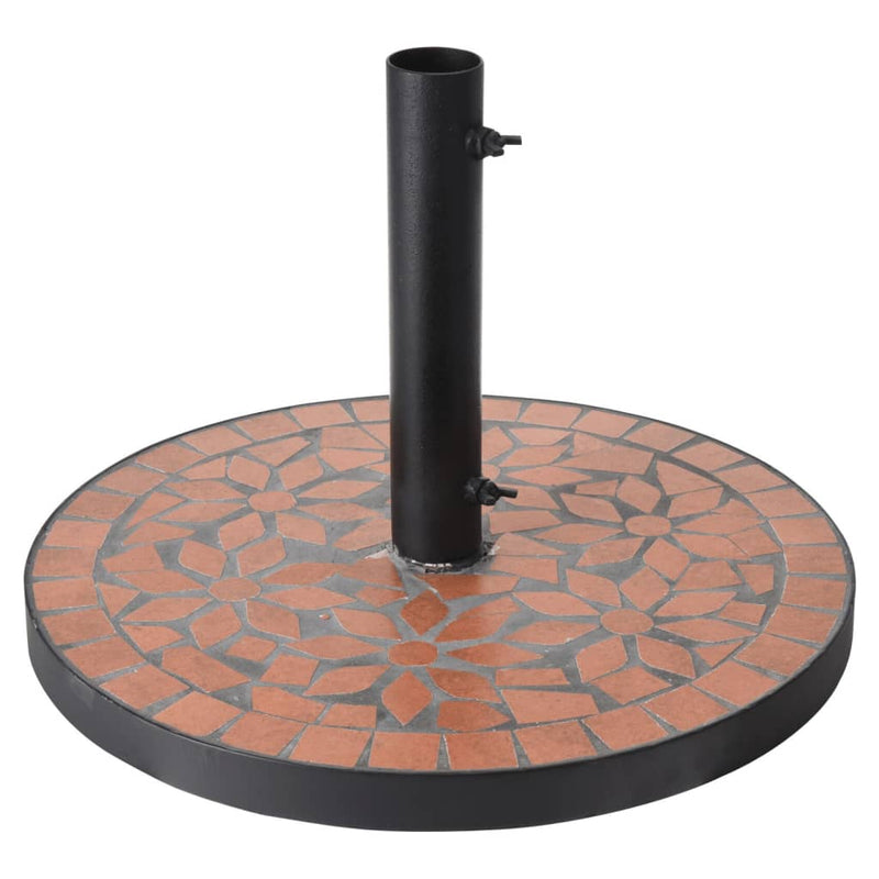 Load image into Gallery viewer, Progarden parasolvoet met terra-design mosaic zwart en oranje
