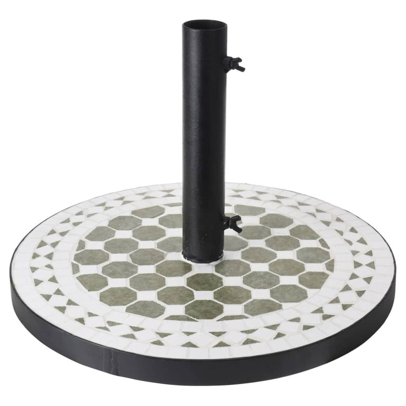 Load image into Gallery viewer, Progarden progarden parasolvoet met terra-design mosaic groen en wit
