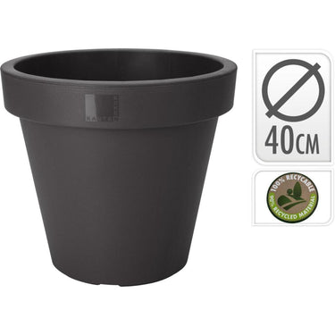 Overige merken ecken kanten bloempot rond 40 cm zwart
