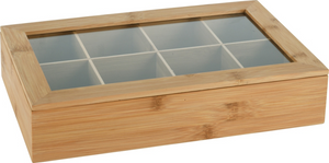Excellent Houseware Houseware Theedoos met 8 vakken bamboe