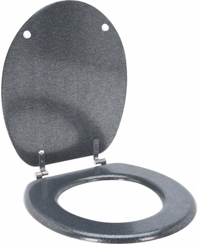 Load image into Gallery viewer, Bathroom solutions toiletbril 45x37.5 cm zilver mdf
