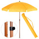 Overige merken parasol met houtlook 220 cm geel