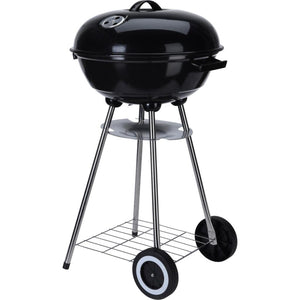 Overige merken kogelgrill houtskoolbarbecue op wielen 46 cm zwart