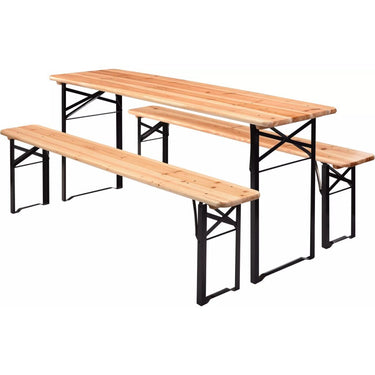 Overige merken klaptafel met 2 banken hout metaal