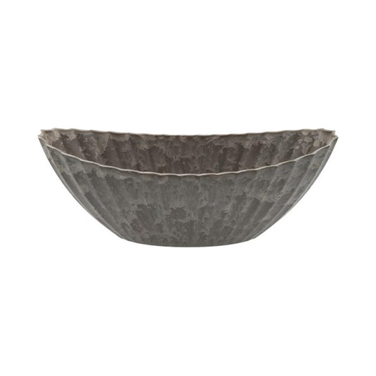 Hbx natural living bloempot melamine ribble 36x15x14cm bruin
