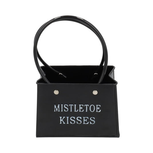 Hbx natural living bloempot tasmodel mistletoe 14x7,5x11,5cm zwart metaal