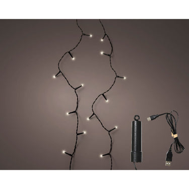 Lumineo led duracharge basic lights + twinkel effect ip44 zwart