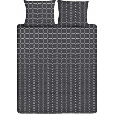Ten cate katoenen eenpersoons dekbedovertrek 140x200 220 cm graphic antraciet
