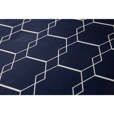 Ten cate katoenen eenpersoons dekbedovertrek 140x200 220 cm graphic donkerblauw
