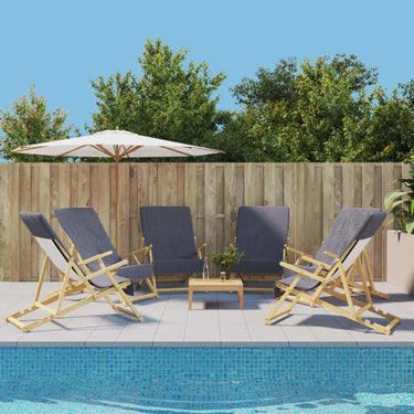 Vidaxl strandhanddoeken 6 st 400 g m² 60x135 cm stof antracietkleurig