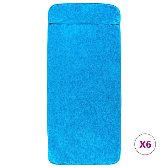 VidaXL Strandhanddoeken 6 st 400 g m² 60x135 cm stof turquoise