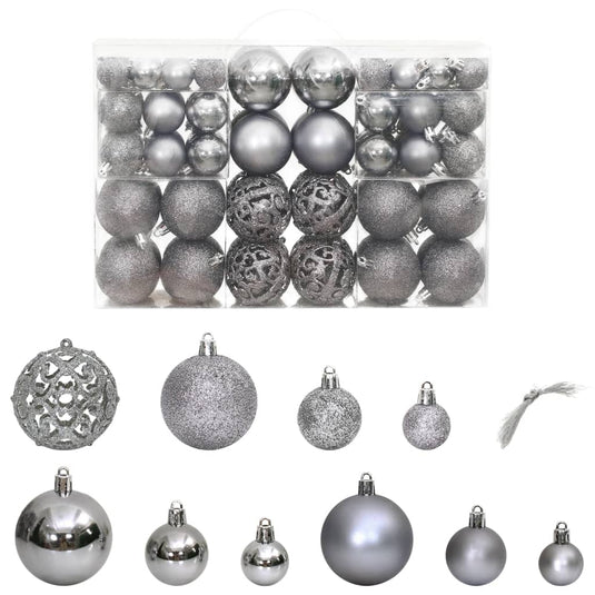 Vidaxl kerstballen 100 st 3 4 6 cm grijs