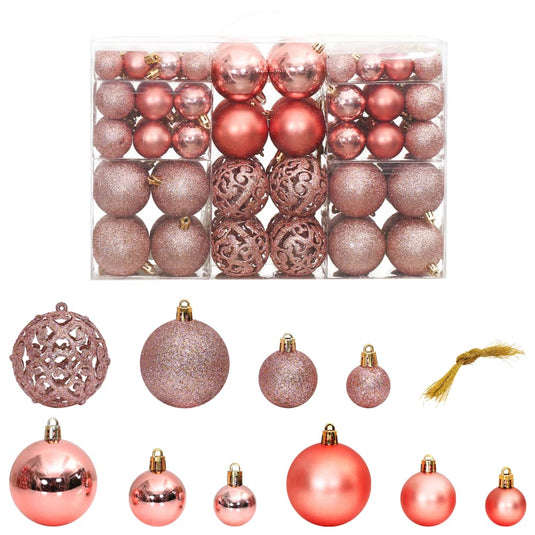 VidaXL Kerstballen 100 st 3 4 6 cm roze en rosé