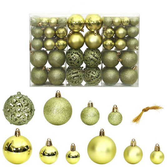VidaXL Kerstballen 100 st 3 4 6 cm lichtgroen
