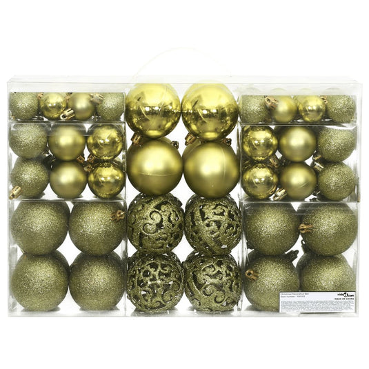 VidaXL Kerstballen 100 st 3 4 6 cm lichtgroen