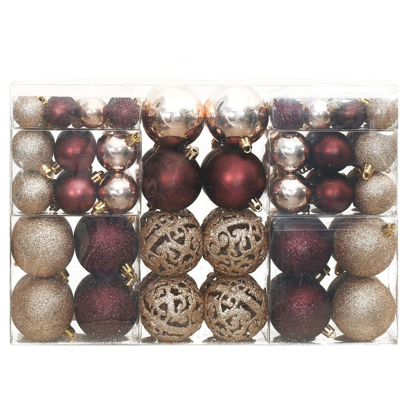 Load image into Gallery viewer, VidaXL Kerstballen 100 st 3 4 6 cm champagnekleurig en bruin
