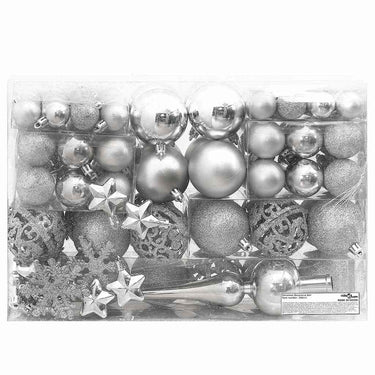 Vidaxl 111-delige kerstballenset polystyreen zilverkleurig