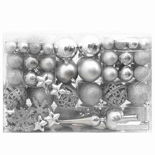 Vidaxl 111-delige kerstballenset polystyreen zilverkleurig