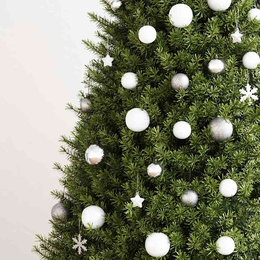 Vidaxl 111-delige kerstballenset polystyreen wit en grijs