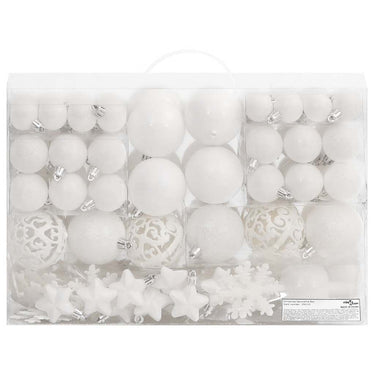 Vidaxl 111-delige kerstballenset polystyreen wit