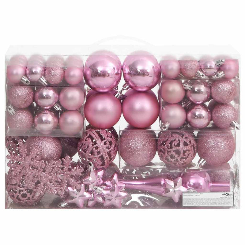 Load image into Gallery viewer, VidaXL 111-delige Kerstballenset polystyreen roze
