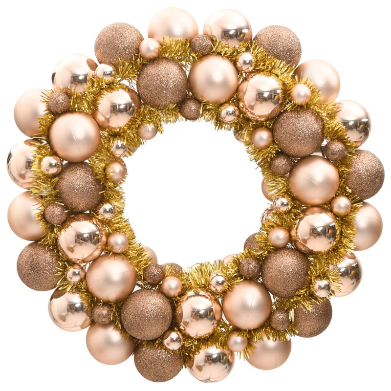 Afbeelding laden in galerijviewer, VidaXL Kerstkrans 45 cm polystyreen roségoud

