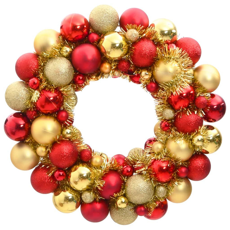 Load image into Gallery viewer, VidaXL Kerstkrans 45 cm polystyreen rood en goudkleurig
