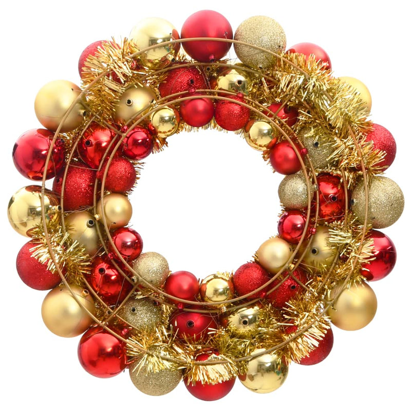 Load image into Gallery viewer, VidaXL Kerstkrans 45 cm polystyreen rood en goudkleurig
