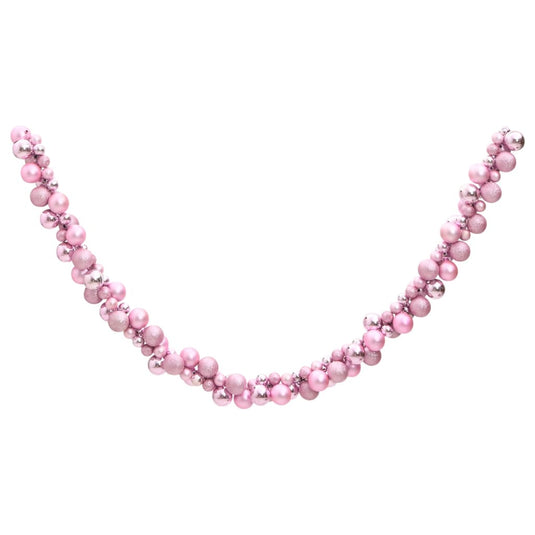 VidaXL Kerstslinger ballen 175 cm polystyreen roze