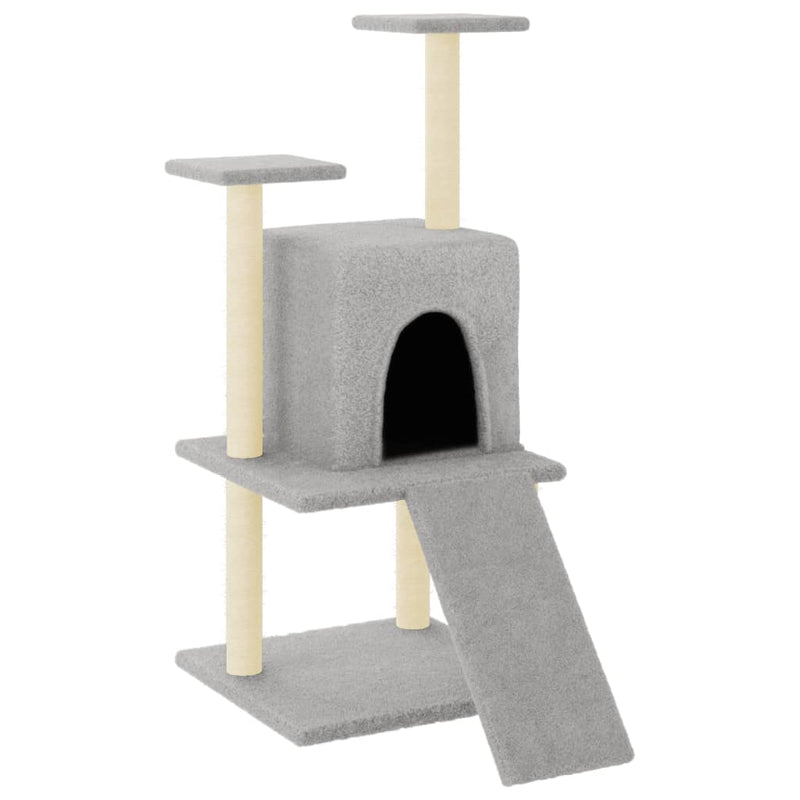 Load image into Gallery viewer, Vidaxl kattenmeubel met sisal krabpalen 110 cm lichtgrijs
