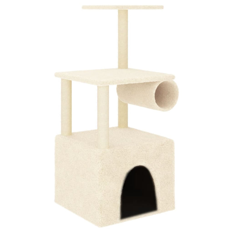Load image into Gallery viewer, Vidaxl kattenmeubel met sisal krabpalen 109,5 cm crèmekleurig
