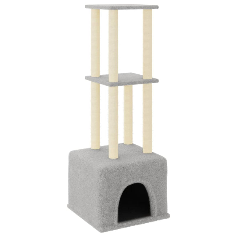 Load image into Gallery viewer, Vidaxl kattenmeubel met sisal krabpalen 133,5 cm lichtgrijs
