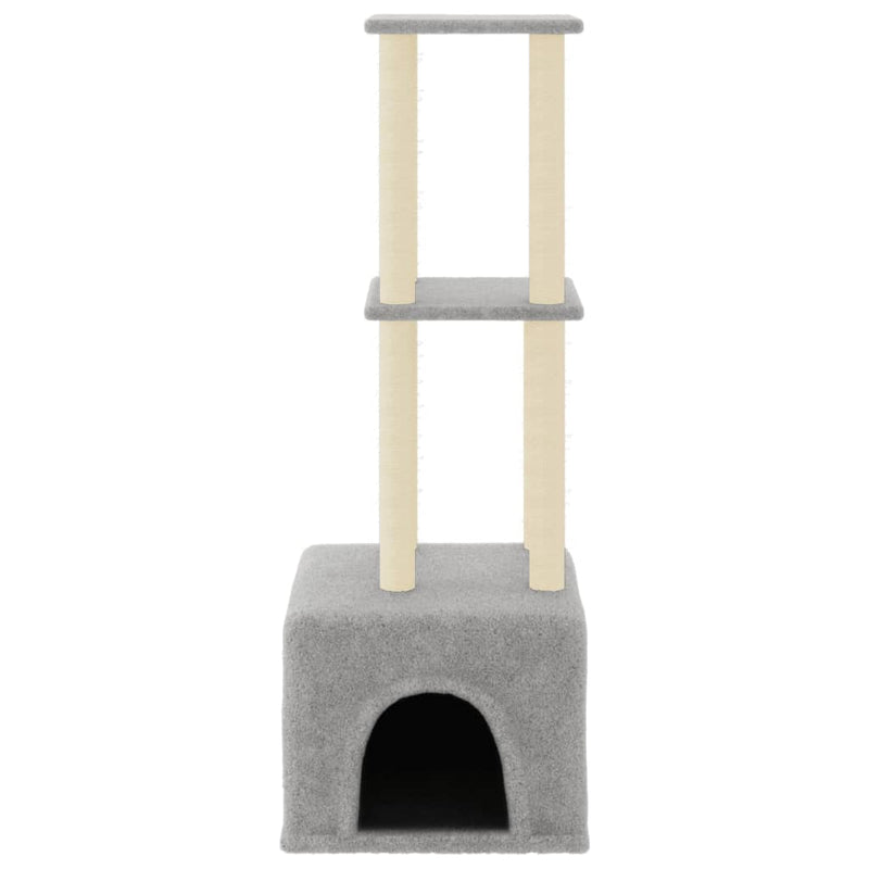 Load image into Gallery viewer, Vidaxl kattenmeubel met sisal krabpalen 133,5 cm lichtgrijs
