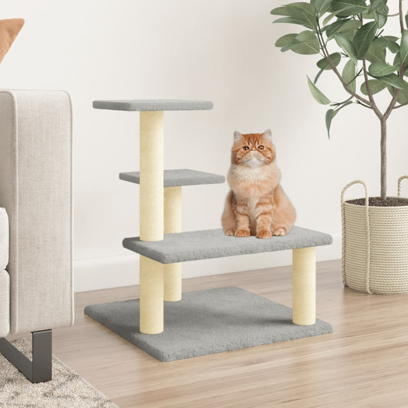 Load image into Gallery viewer, Vidaxl kattenmeubel met sisal krabpalen 61 cm lichtgrijs
