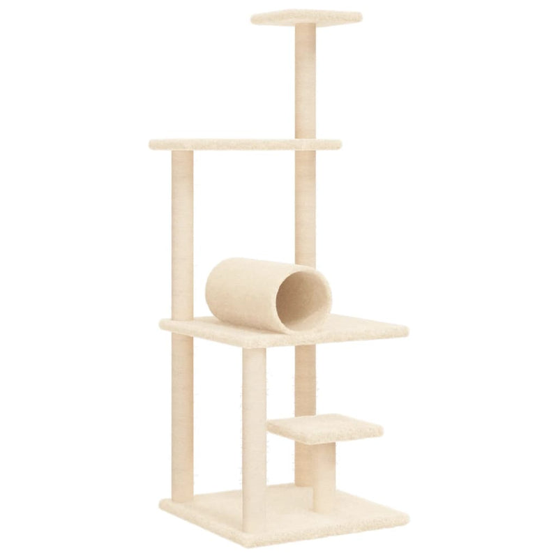 Load image into Gallery viewer, Vidaxl kattenmeubel met sisal krabpalen 136 cm crèmekleurig
