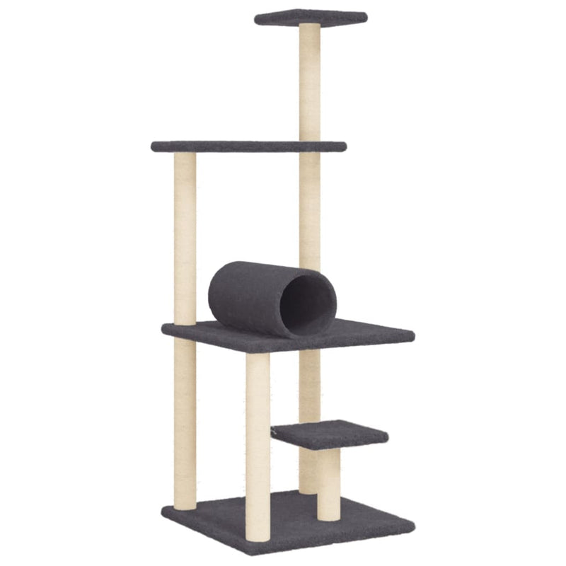Load image into Gallery viewer, Vidaxl kattenmeubel met sisal krabpalen 136 cm donkergrijs
