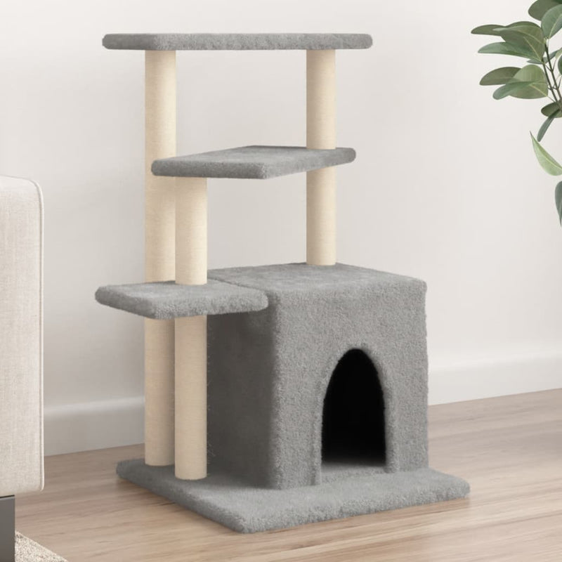 Load image into Gallery viewer, Vidaxl kattenmeubel met sisal krabpalen 83,5 cm lichtgrijs

