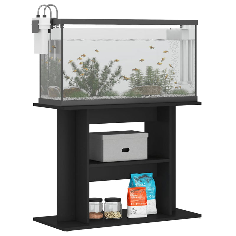 Load image into Gallery viewer, Vidaxl aquariumstandaard 80x35x60 cm bewerkt hout zwart
