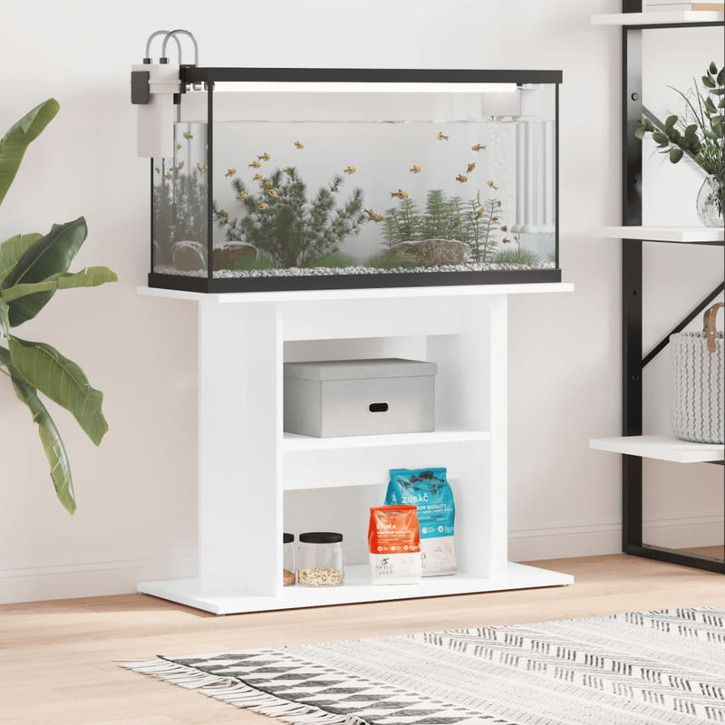 Load image into Gallery viewer, Vidaxl aquariumstandaard 80x35x60 cm bewerkt hout hoogglans wit
