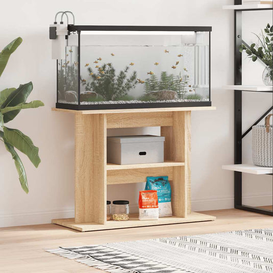 Vidaxl aquariumstandaard 80x35x60 cm bewerkt hout sonoma eikenkleurig