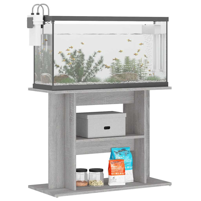 Load image into Gallery viewer, Vidaxl aquariumstandaard 80x35x60 cm bewerkt hout betongrijs
