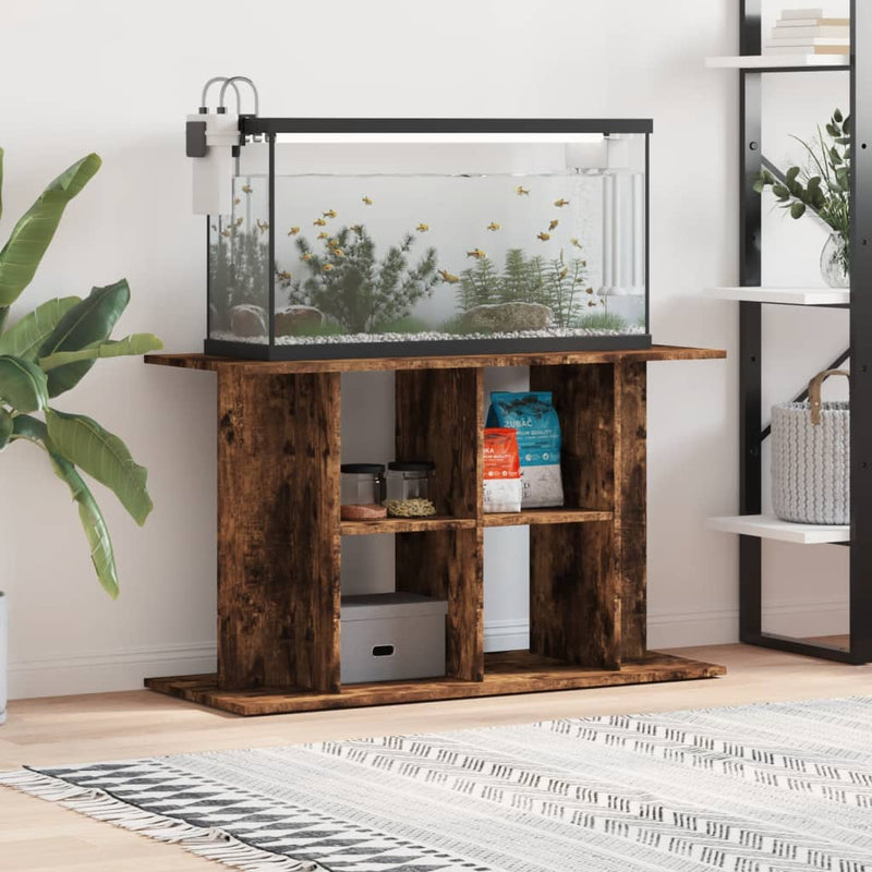 Load image into Gallery viewer, Vidaxl aquariumstandaard 100x40x60 cm bewerkt hout gerookt eikenkleur

