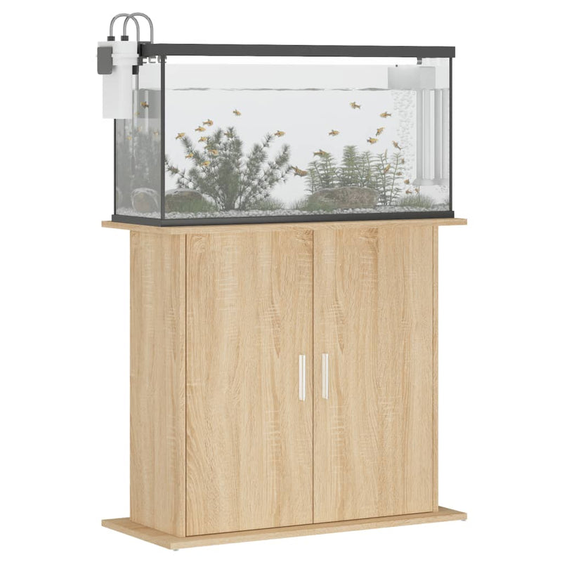 Load image into Gallery viewer, Vidaxl aquariumstandaard sonoma eiken 81x36x73 cm bewerkt hout
