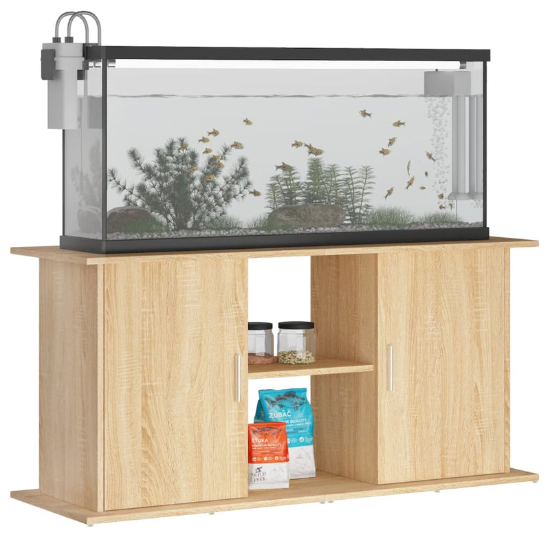 Load image into Gallery viewer, VidaXL Aquariumstandaard 121x41x58 cm bewerkt hout sonoma eikenkleurig
