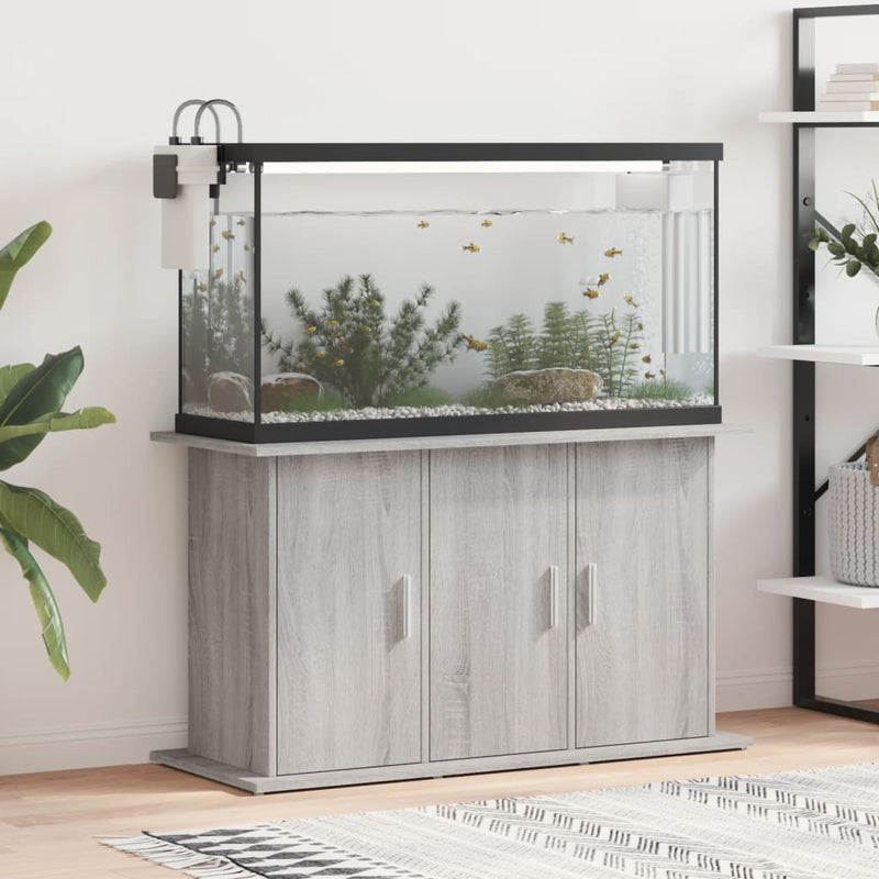 Load image into Gallery viewer, Vidaxl aquariumstandaard 101x41x58 cm bewerkt hout grijs sonoma eiken
