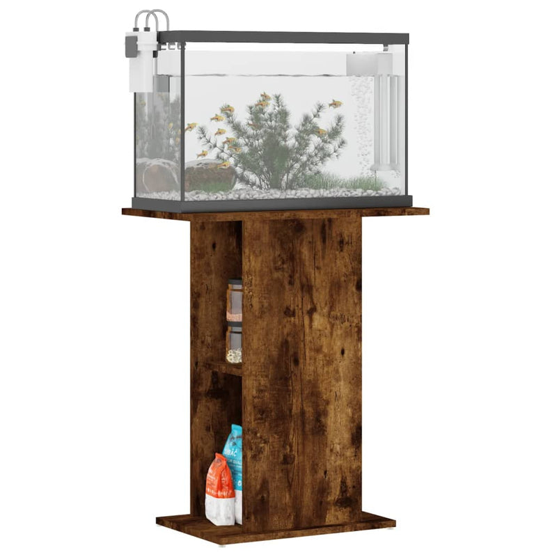 Load image into Gallery viewer, Vidaxl aquariumstandaard 60,5x36x72,5 cm bewerkt hout gerookt eiken
